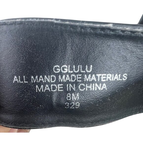 Guess Black & Gold Womens Ankle Strap Sandals With Chain Detail Size 8M - Picture 2 of 7